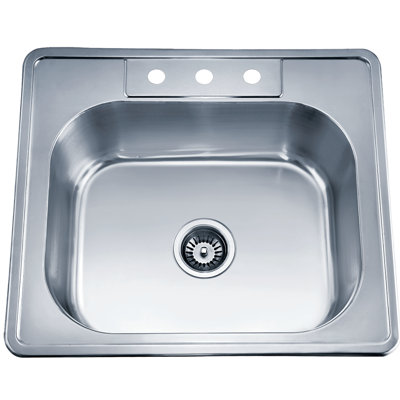 25'' L Single Bowl Stainless Steel Kitchen Sink