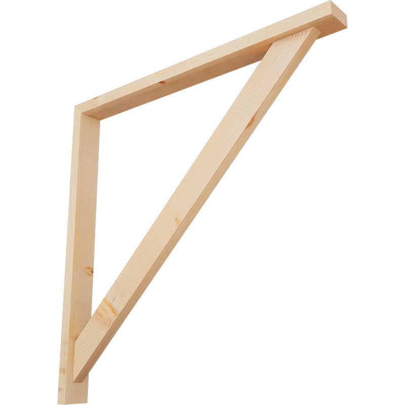 Traditional Block Bracket w/ Offset Brace, 40 x 40, 3 1/2"W Douglas Fir (Smooth)