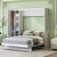 Lit escamotable mural Murphy avec tablettes, garde-robe et lumières DEL-118035935-118035936