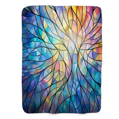 Motifs contemporains en verre - Couverture Sherpa de qualité supérieure 1 pièce