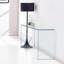 Console en verre moderne moderne, console en verre trempé transparent avec bords arrondis, table de canapé