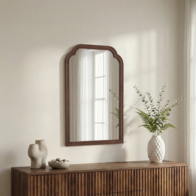 Ancalin Wood Accent Wall Mirror for Bathroom/Bedroom