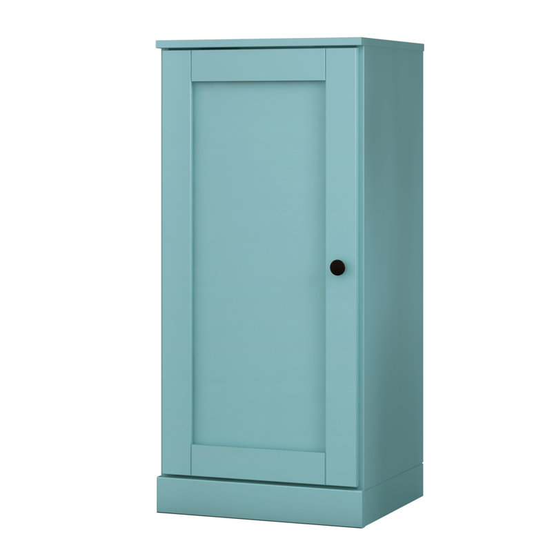 Bibliothèque à 3 tablettes avec porte Shaker et tablettes réglables Palace Imports, Bleu aqua