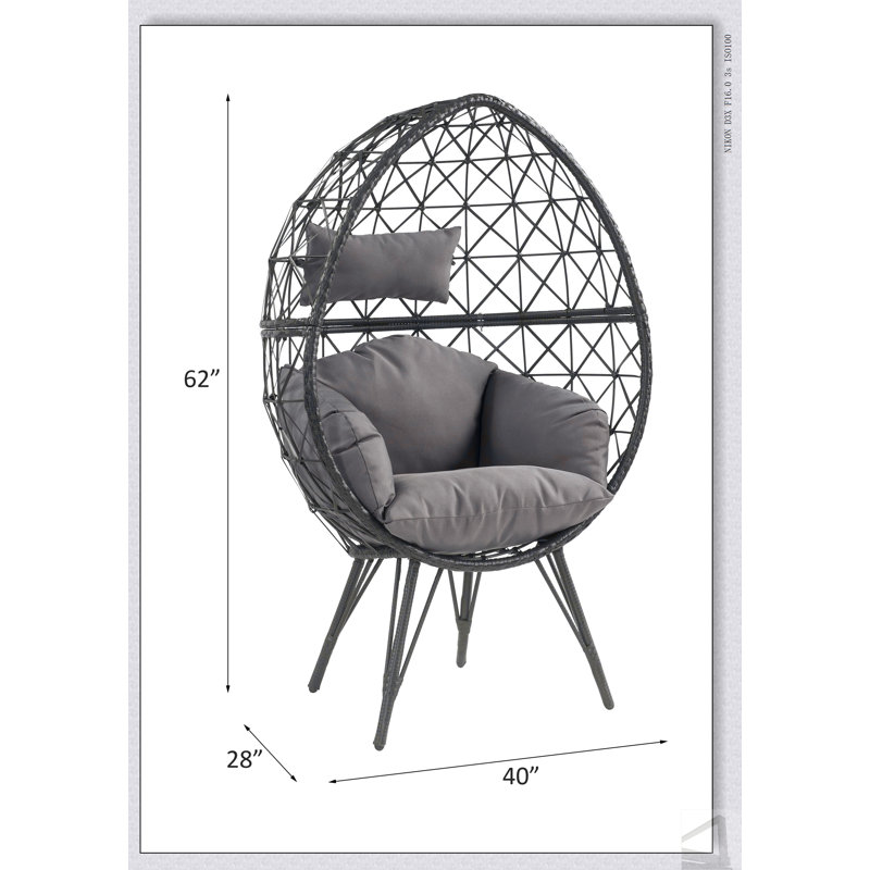 Chaise longue en osier et tissu Aeven