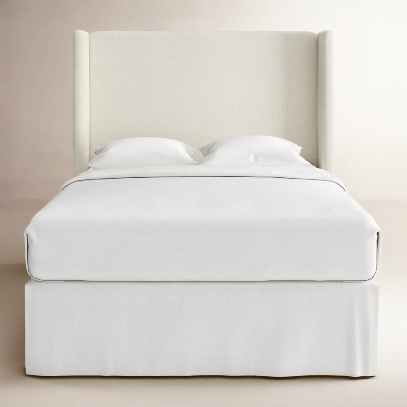 Tilly Upholstered Headboard, Full, Zuma White Textured Linen