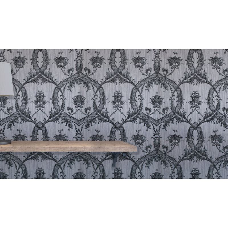 Milano Damask 10m x 52cm Wallpaper Roll, Silver