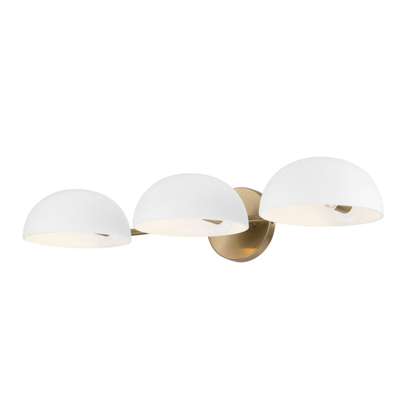 Reece 3-Light Aged Brass and White Metal Vanity Light