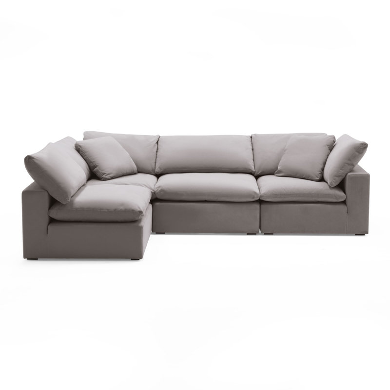 Calana Modular Sectional, Slate, 4 Piece (2 Corner, 2 Armless)