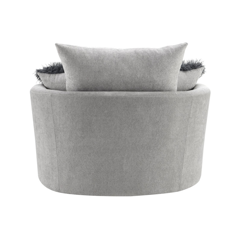 Fauteuil demi-tonneau surdimensionné à 360 degrés, Gris clair