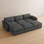 Canapé 3 places imperméable en chenille avec trois poufs amovibles-1069244578