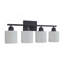 Applique murale moderne de 61 cm (24 po) à 4 lumières au-dessus du miroir, noir mat, avec abat-jour en verre dépoli blanc laiteux (ampoules non comprises)-1208719284-1208719285-1208719275