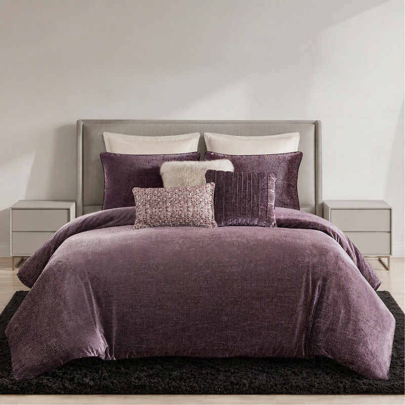 8-Piece Queen Comforter Set,Mauve