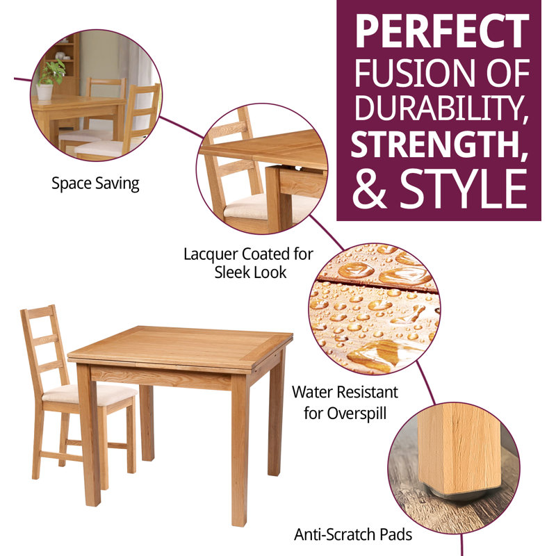 4 - Person Solid Oak Dining Set, White