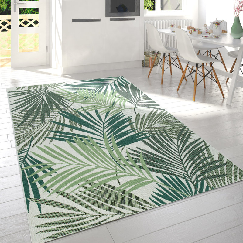 Bay Isle Home™ Kitts Tropical Green Indoor / Outdoor Area Rug & Reviews ...