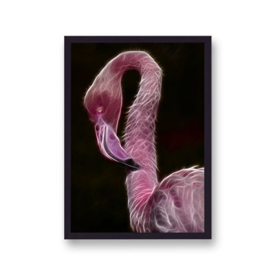 Neon Pink Flamingo Xray by Vouvart - Single Picture Frame Print
