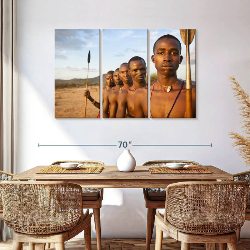 Tribu Leisha Samburou au Kenya, H 36 po x l 57 po