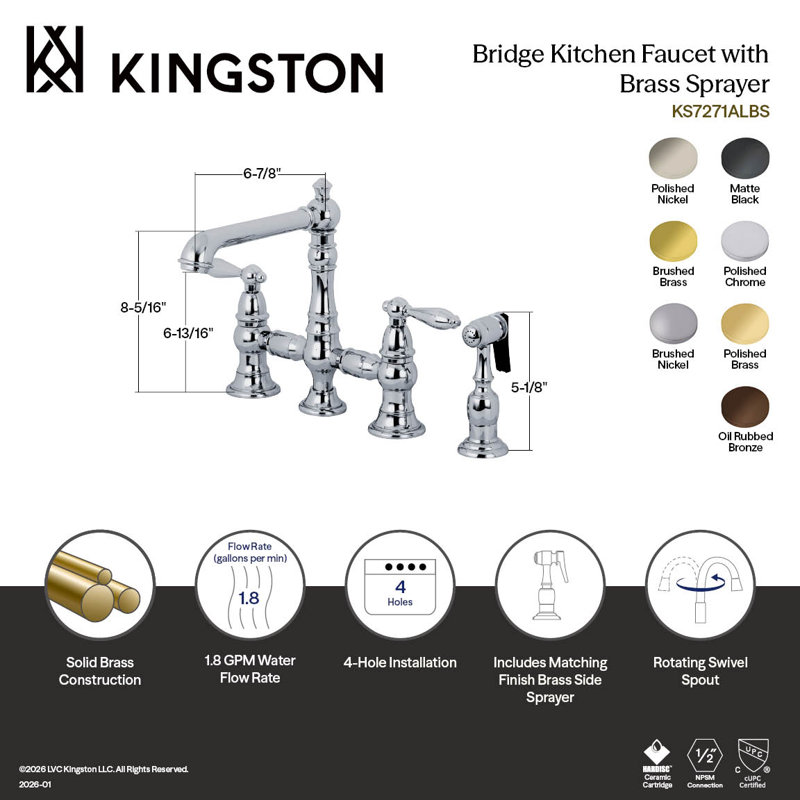 Robinet de cuisine Kingston, Matte Black