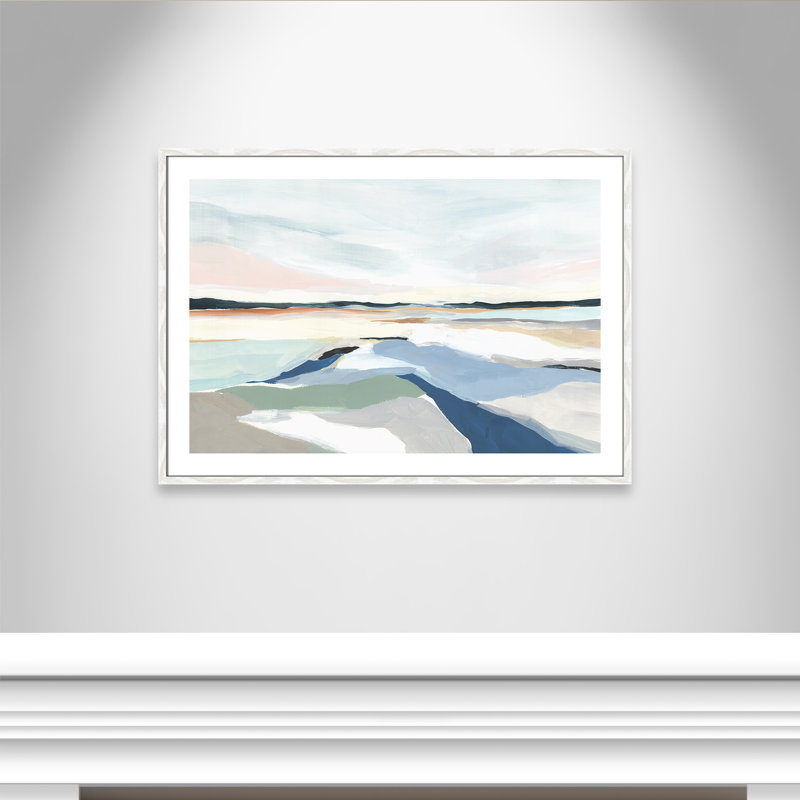 Seaside Day I - Impression de cadre photo sur papier, Papier encadré blanc, H 29,5 po x l 41,5 po x P 0,75 po