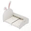 Lit princesse rembourré en forme de lapin, lit plateforme simple avec tête et pied de lit-1696006325