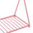 Metal Twin Size House Platform Bed With Triangle Structure, Pink-243458191