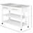 Kitchen Island With Stainless Steel Top, Open Shelves, And Drawers