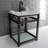 Quadras Ceramic Rectangular Console Bathroom Sink with Overflow-49617705-49610566