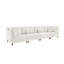 4 - Piece Upholstered Beige Corduroy Modular Sectional with Pillow Back and Solid Wood Legs-112211711