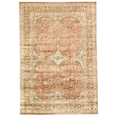 High-Quality Hand-Knotted Rust And Brown Area Rug