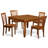 5 Piece Dining Table Set for 4 Includes a Square Kitchen Table with Butterfly Leaf and 4 Dining Room Chairs, Saddle Brown-1086332745