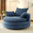 360° Swivel Sofa Chair Accent Barrel Chair 57.5" Swivel Round Chair with Dual-layer Cushion Design and 3 Removable Pillows-1496819967
