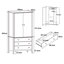 Rover 2 Door & 3 Drawer Wardrobe, Oak-Effect Finish, Metal Runners