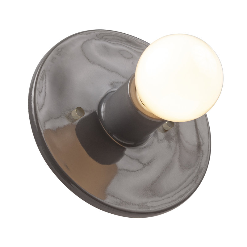 1 - Light Flush Mounted Sconce, Gloss Gray