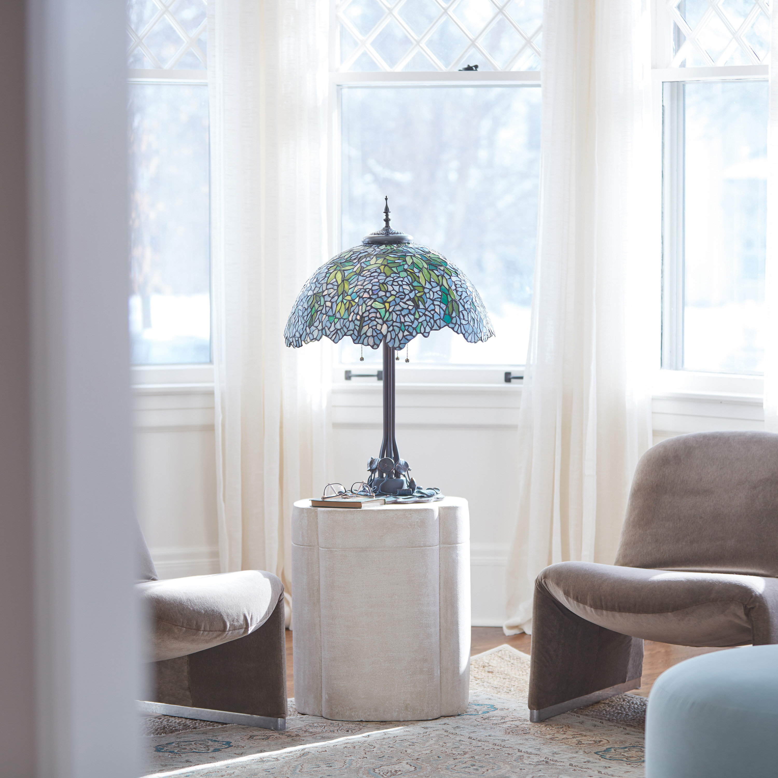 River of Goods 32"H Wisteria Tiffany-Style Stained Glass Table Lamp |  Wayfair