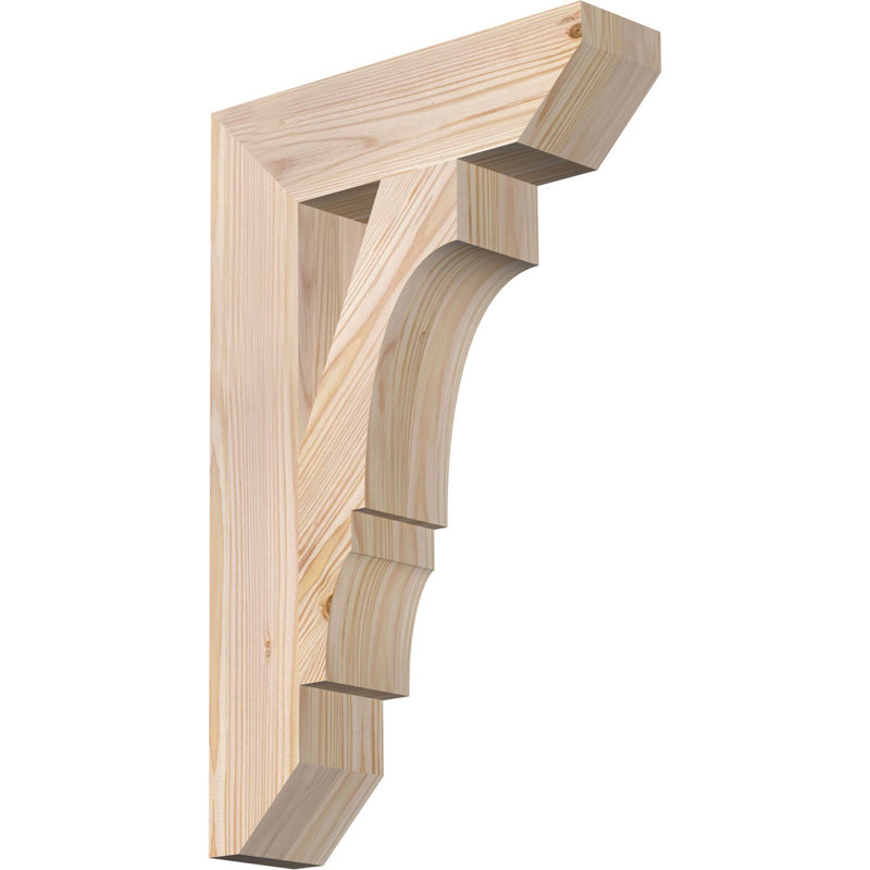 H 6 po x l 40 po x Support en bois / corbeau BKT04X14X22, H 22 po x l 3,5 po x P 14 po, Sapin de Douglas, Lisse