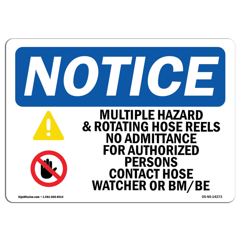 Plusieurs dangers et panneau tournant en aluminium 18 x 24, H 18 po x l 24 po x P 0,1 po