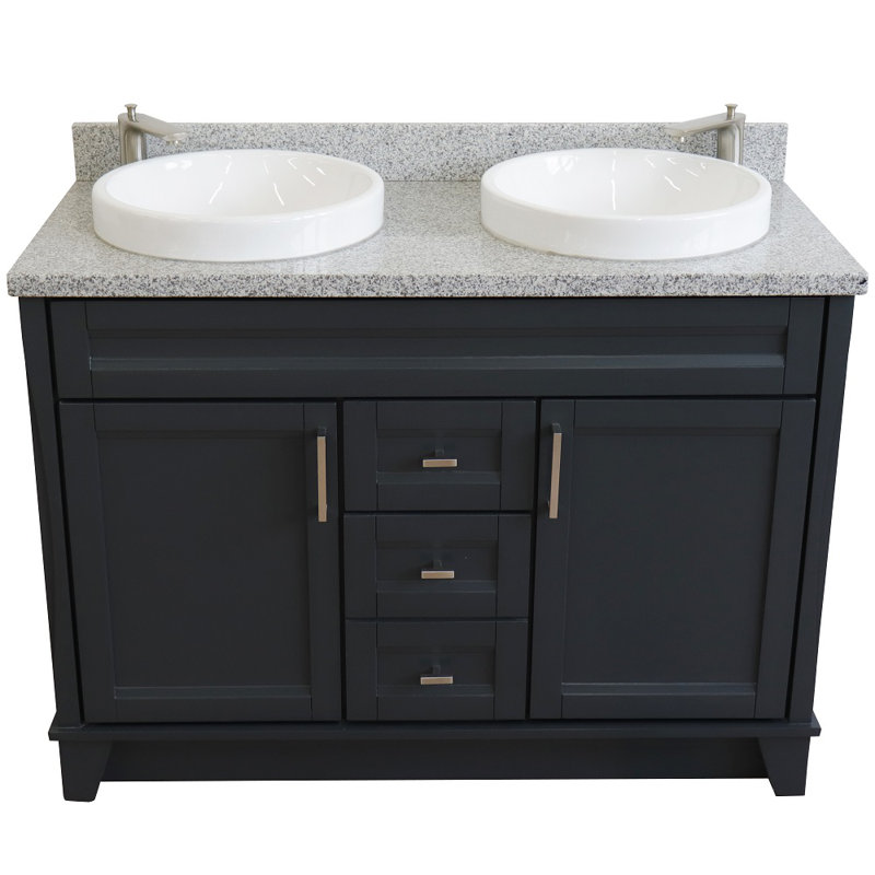 Ensemble de meuble-lavabo double 49 po Rouleau, Gris