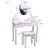 Modern Vanity Table with Mirrors and LED Light,2 in 1 Makeup Vanity Table Set with Chairs,Dressing Table with 5 Storage Drawers,3 Colors Lighting Modes