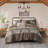 5 Piece Stripe Herringbone Comforter Set with Throw Pillows Brown-130419490