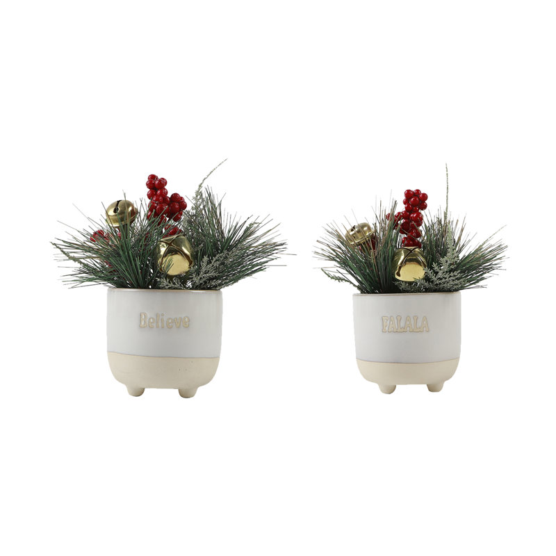 Arbre de Noël blanc / rouge floqué / givré