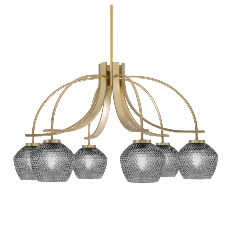 Lustre Cavella Light, H 18 po x l 32,75 po x P 32,75 po, 6, Laiton New Age