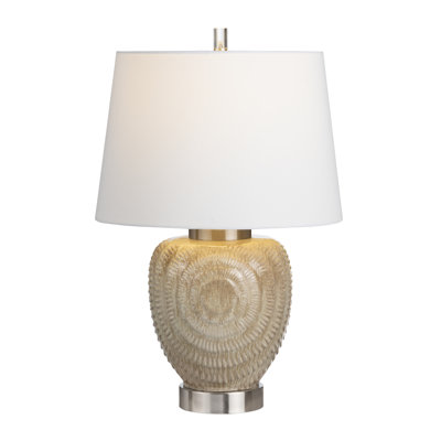 Lampe de table en céramique 28,25 "avec abat-jour en lin