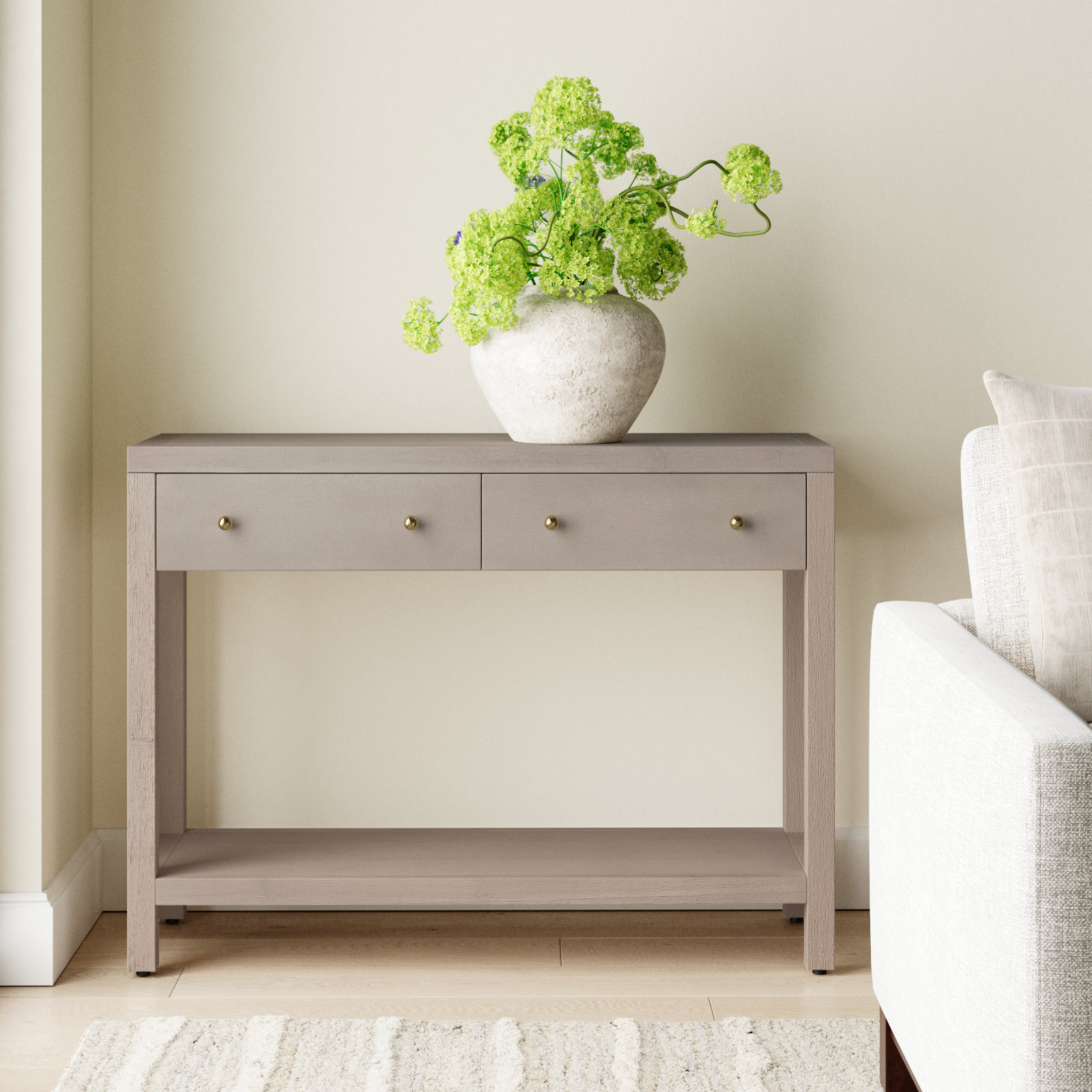 Celine 40" Console Table, Antique Taupe