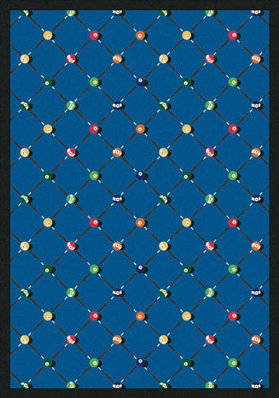 Tapis bleu à motif géométrique Sports, Rectangle 3 pi 10 po x 5 pi 4 po