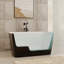 Baignoire autoportante rectangulaire Glendale Casainc 43 po en acrylique noir avec siège intégré