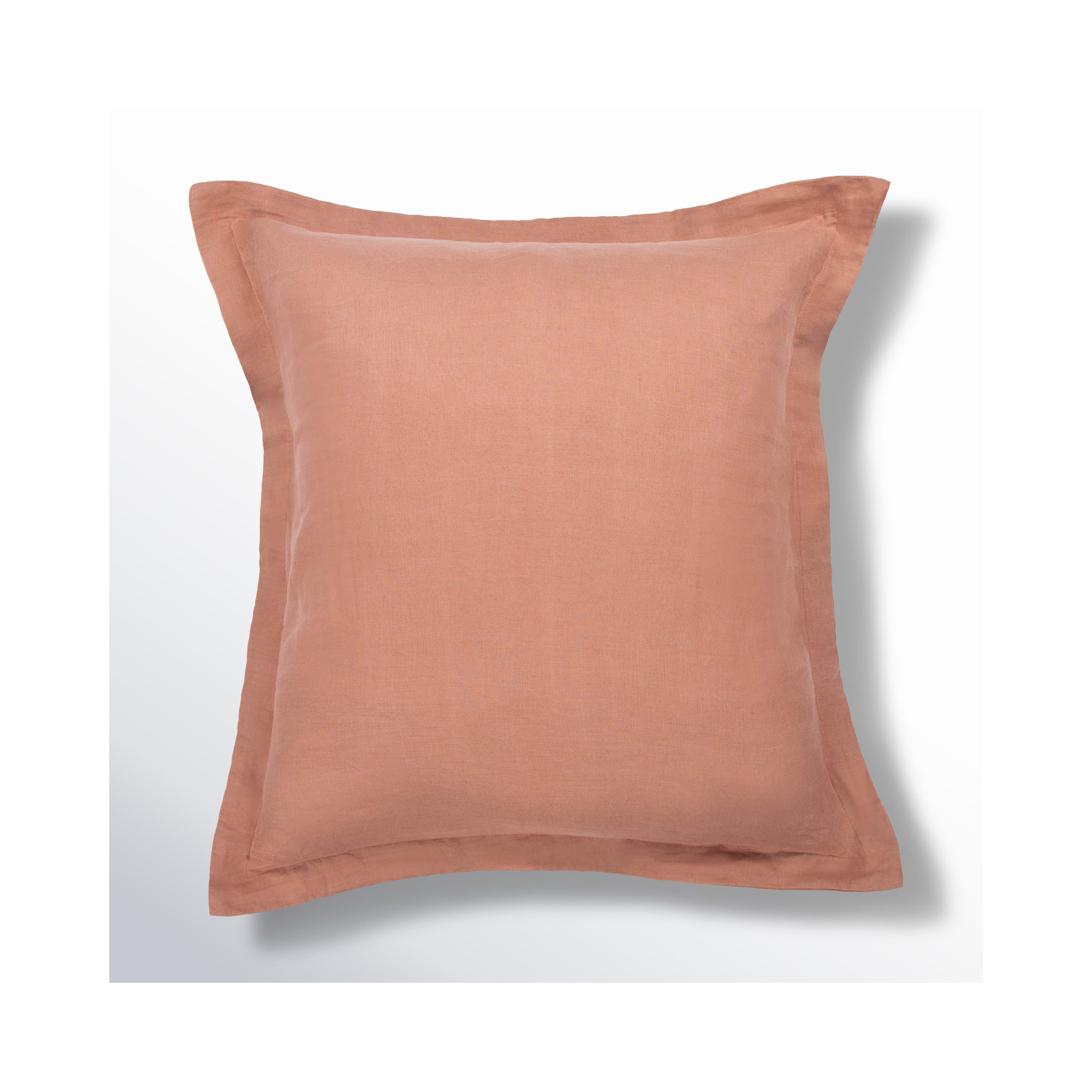 100% French Linen Flanged 26" X 26" Euro Sham, Clay