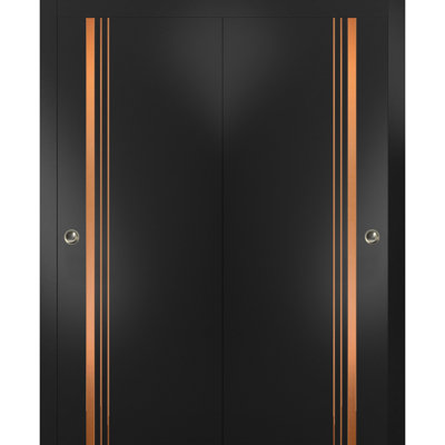 1010 Solid + Manufactured Wood Paneled without Installation Hardware Kit Sliding Closet Doors