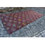 Tapis kilim turc rétro tissé à la main avec motif d'étoiles géométriques rouges pour le salon / rouge / arc-en-ciel