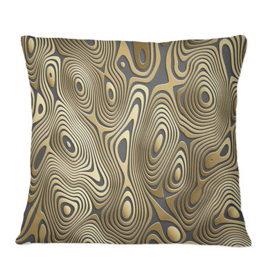 Coussin Wavy Luxury Gold Gradients II - Modern Printed
