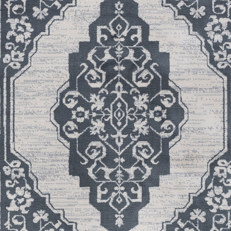 Tapis oriental gris Wealden, Rond 7 pi 10 po