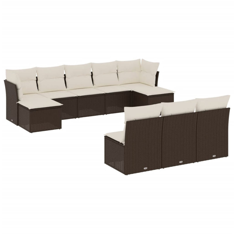  Ensemble de canapé de jardin modulaire en rotin PE
